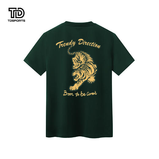 tdsports唐代运动潮牌国潮风老虎印花休闲圆领短袖上衣T恤短袖 商品图2