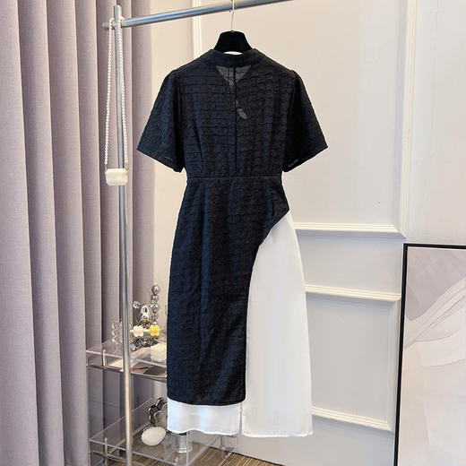 【加大码中式黑色连衣裙】夏季新款 120-300斤胖mm中国风中长款长裙女  商品图1