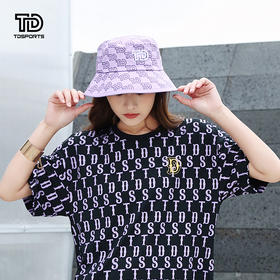 tdsports新款印花紫色渔夫帽四季防晒遮阳帽子百搭休闲