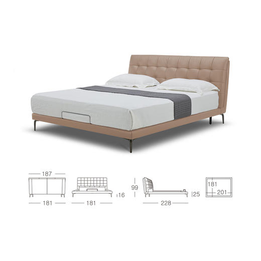 顾家家居整装 意式极简 皮艺软床 KZ.B1052 棋梦 商品图5