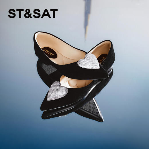 星期六闪烁爱心尖头平底单鞋SSC3111348 商品图0