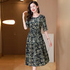 ASE通勤重磅真丝2024年夏季新款复古花色收腰显瘦真丝连衣裙夏季裙子 商品缩略图2