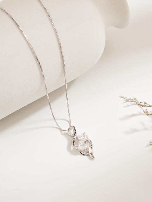 【品牌授权】LACLOCHE纯银镀白金闺蜜项链 颜色：白金色； 材质：925银 商品图3