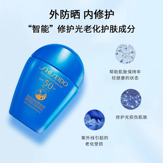 保税直邮 SHISEIDO/资生堂新艳阳夏臻效水动力防护乳液50ml*2清爽隔离遮瑕防水防汗 新效期 商品图2