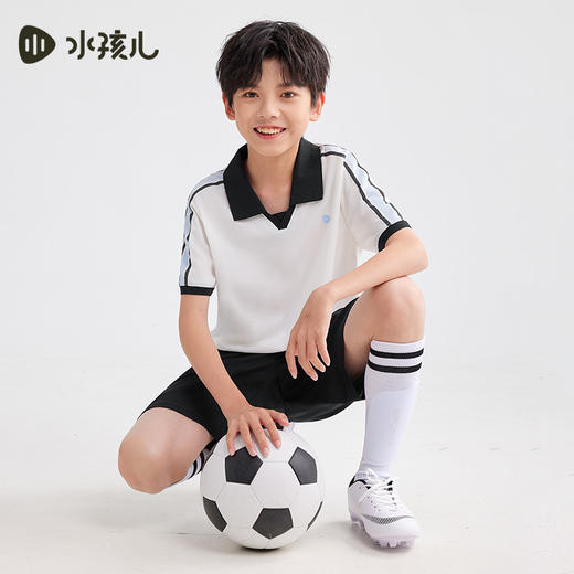水孩儿童装夏季新款男童速干套装时尚POLO领短袖简约纯色运动短裤 商品图6