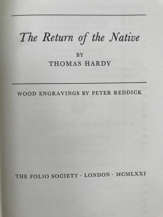 托马斯·哈代《还乡》（1986） 数十幅木版画插图 精装18开带书匣 商品图2