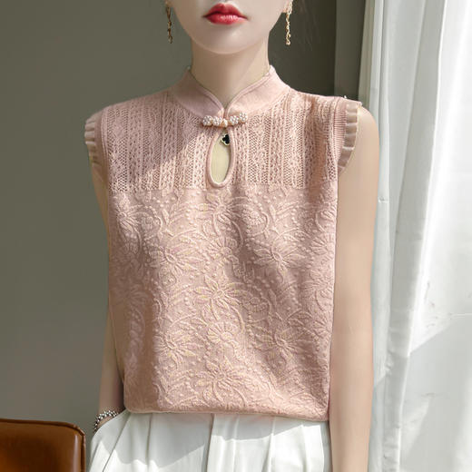 纤束马新中式精纺羊毛盘扣背心 NG-911 商品图0