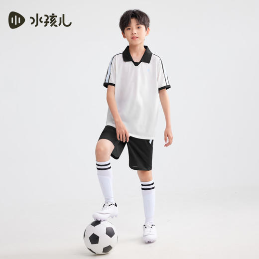 水孩儿童装夏季新款男童速干套装时尚POLO领短袖简约纯色运动短裤 商品图8