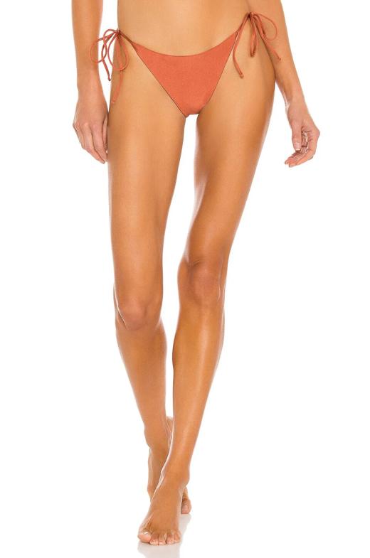 Jade Swim - Bare Minimum Bottom - Copper Sheen - 女装 - 泳装下装 - 红棕色 商品图0