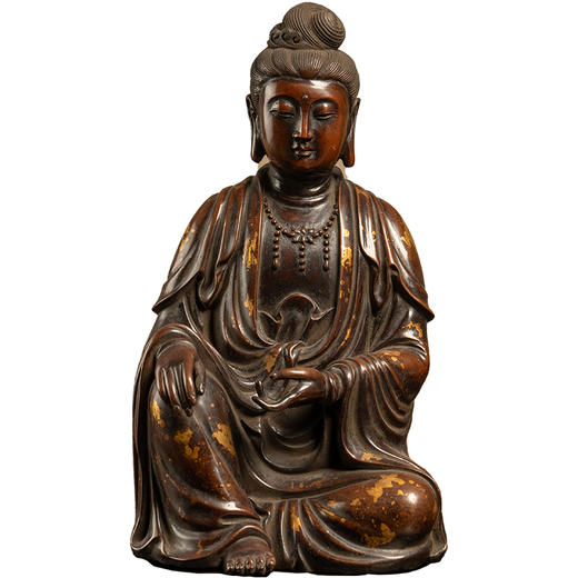 清 铜洒金自在观音像 商品图5