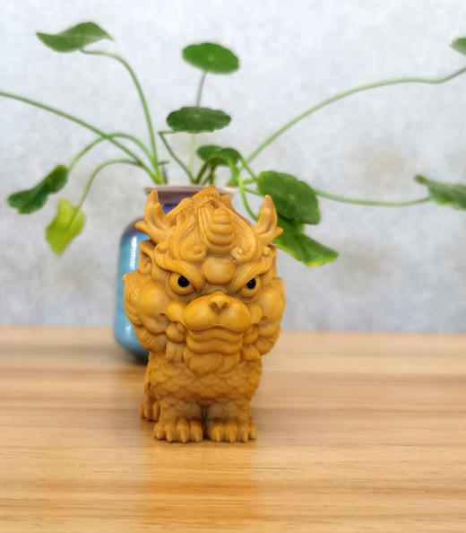 精工小麒麟°黄杨木摆件 商品图0