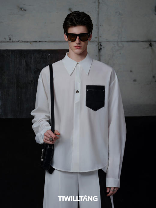 TIWILLTANG启世录“日暮晨昏”结构皮口袋防晒衬衫 商品图0