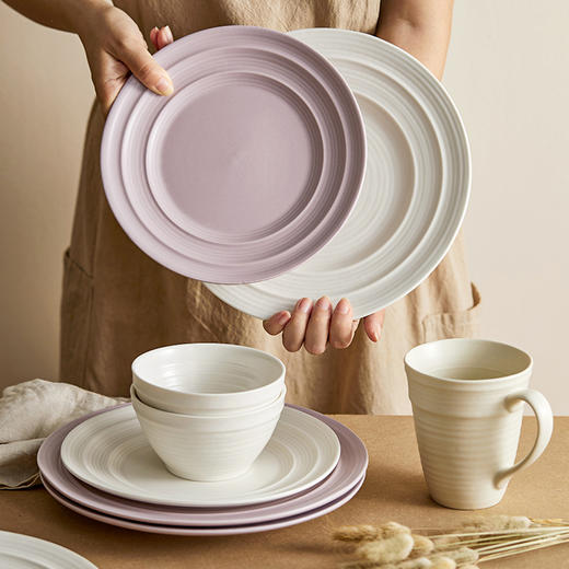 摩登主妇釉下彩碗碟套装家用2024新款陶瓷饭碗盘子菜盘高级感餐具 商品图2