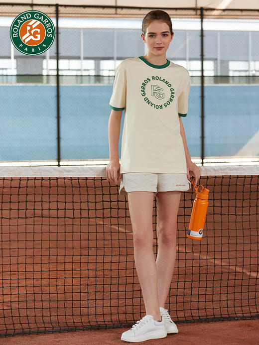 罗兰加洛斯法网情侣T恤夏季新款男女撞色印花短袖运动上衣 商品图3