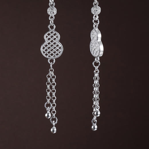 子佩集S990银【婉福】耳环【MXEH015】纯银花丝葫芦流苏2405 商品图1