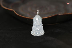 天然翡翠【宝宝佛】 镶嵌：18k 金扣