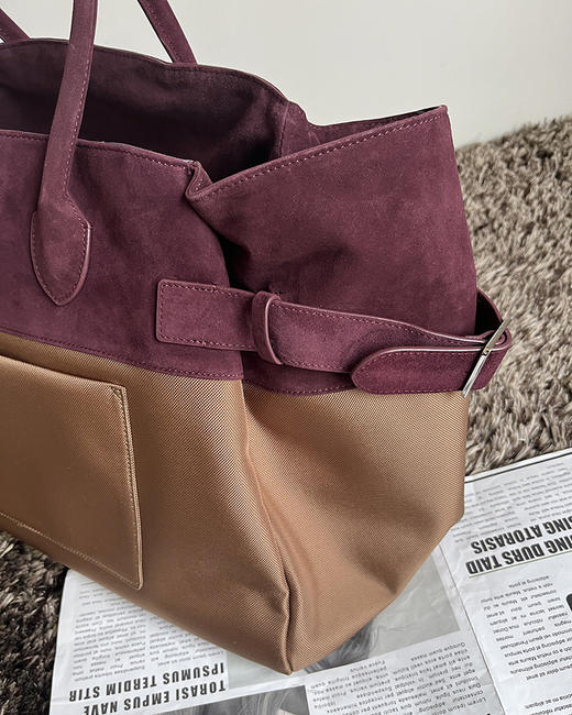 THS 6.1-限时 麂皮拼接尼龙手提包 谁背谁好看包 旅行包 2色 CQ1324 商品图13