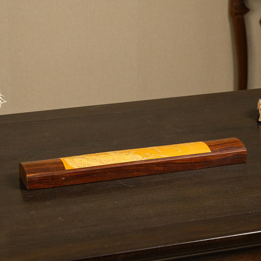 红木嵌竹雕喜上眉梢镇纸 商品图4