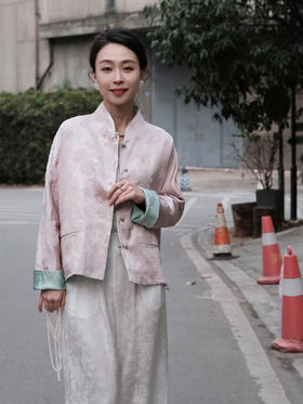 微瑕秒杀 |盛唐牡丹 |梅兰竹菊冠乐绉蝶恋花双面穿外套[特价品](特殊商品不退不换)