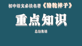 《骆驼祥子》重点知识集锦