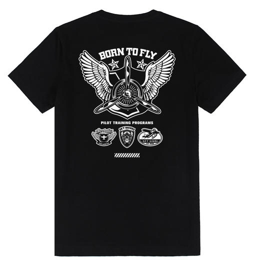 自由基地夏季战术风图案印花飞行短袖T恤新疆棉透气吸汗半袖男女T NMT-2128 商品图3