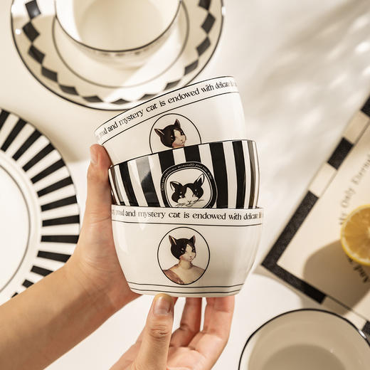 摩登主妇&赫本猫 陶瓷米饭碗家用2024新款高颜值餐具礼盒套装 商品图1