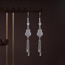 子佩集S990银【婉福】耳环【MXEH015】纯银花丝葫芦流苏2405