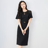 气质高级感荷叶边袖，拼接修身显瘦连衣裙WLZD- 2419212 商品缩略图3
