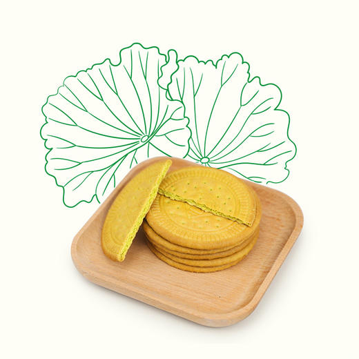 建莲 荷叶奶酥饼干 独立小包装 96g*5盒 荷叶为辅 小麦为主 商品图2