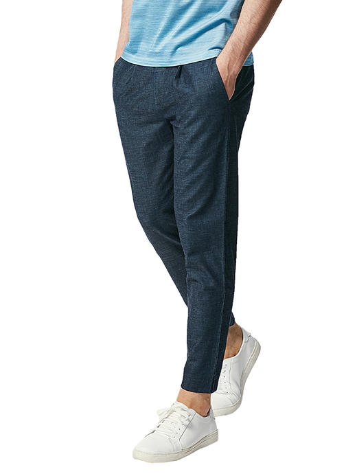 callisto蓝色棉混纺休闲裤 SNCPW065BL 商品图1