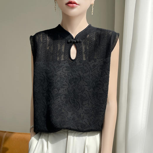 纤束马新中式精纺羊毛盘扣背心 NG-911 商品图4