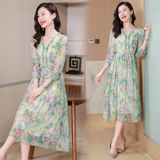 ASE重磅真丝2024年夏季新款高端设计感度假海边风调节腰连衣裙女 商品图3