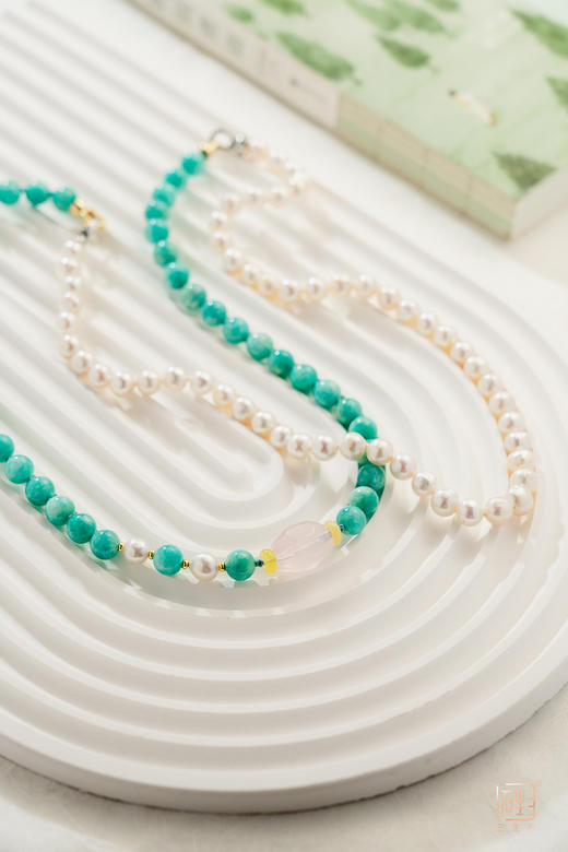 天河石粉水晶珍珠国风多用长链 商品图0