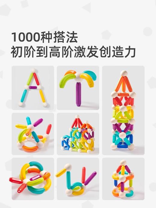 mideer弥鹿彩虹百变磁力棒儿童积木六一礼物益智玩具女男磁力片 商品图3