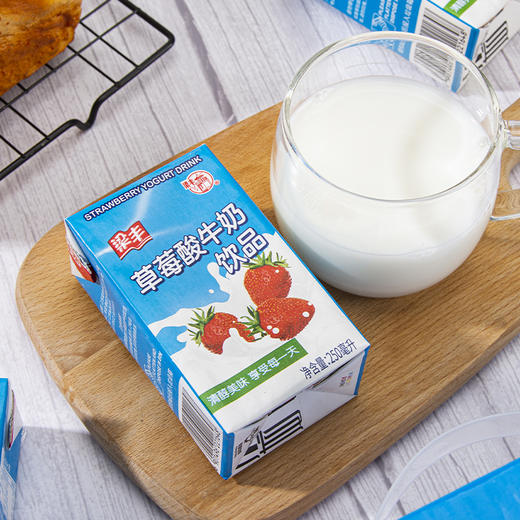 梁丰草莓味酸牛奶饮品250ml*20盒（6个月保质期） 商品图3