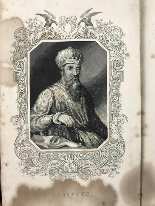 1841年 弗拉维奥·约瑟夫斯作品集 卷首配插图 真皮精装大32开 商品图4