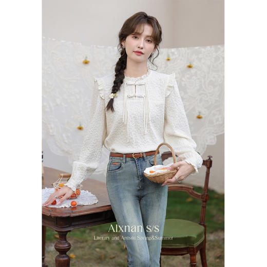 鹿向南《棠梨煎雪》时尚气质法式衬衫通勤绝美简约早春衬衣女L33887 商品图0