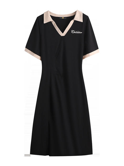 【120-300斤加大码V领连衣裙女】夏季新款 胖mm休闲显瘦开叉中长款T恤连衣裙 商品图4