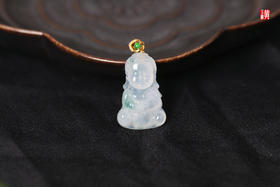 天然翡翠【宝宝佛】 镶嵌：18k 金扣