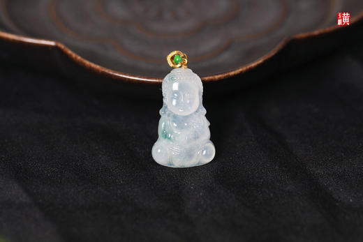 天然翡翠【宝宝佛】 镶嵌：18k 金扣 商品图0