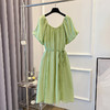 【120-320斤加大码连衣裙】夏季甜美中长款系带胖mm显瘦A字裙 清新甜美的气息 商品缩略图3