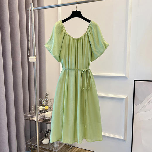 【120-320斤加大码连衣裙】夏季甜美中长款系带胖mm显瘦A字裙 清新甜美的气息 商品图3