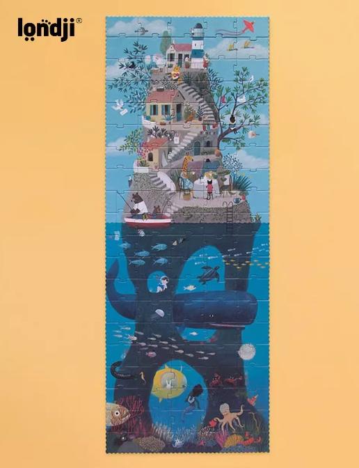 londji西班牙拼图三阶海边下午茶陆地海洋认知故事玩具4岁起男女 商品图1