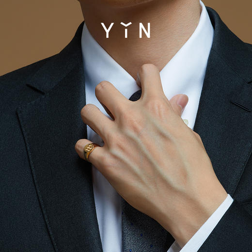 「印」厚重黑钻印章戒指 商品图1