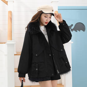 皮草外套女简约时尚兔毛内胆可拆卸短款秋冬季派克服女款CN107-DL699