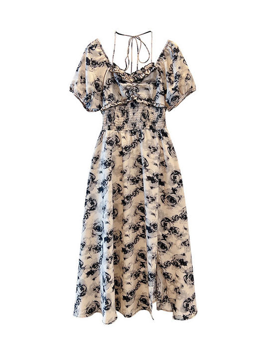 【特大码碎花连衣裙】夏季新款 120-330斤绑带口袋开叉孕妇哺乳期 宽松舒适 轻薄透气 商品图4