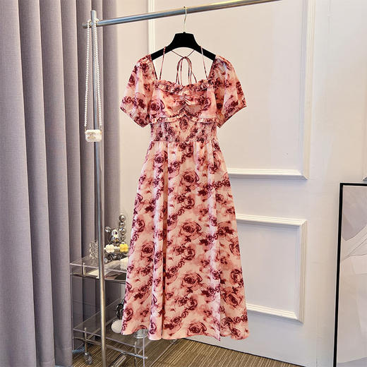 【特大码碎花连衣裙】夏季新款 120-330斤绑带口袋开叉孕妇哺乳期 宽松舒适 轻薄透气 商品图5