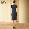 IWY/灰蓝色短袖连衣裙女夏V领工装裙高级气质酒店商务干练正式场合242036Q1 商品缩略图2