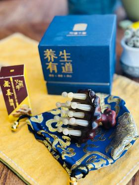 【超舒服的小物件】常州非遗梳篦邢粮木艺紫檀木材质+绵羊角经络按摩木梳养发头疗，按摩梳，更舒适～