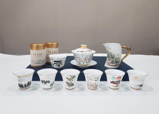 齐白石山水十二条屏茶具套装 商品图0